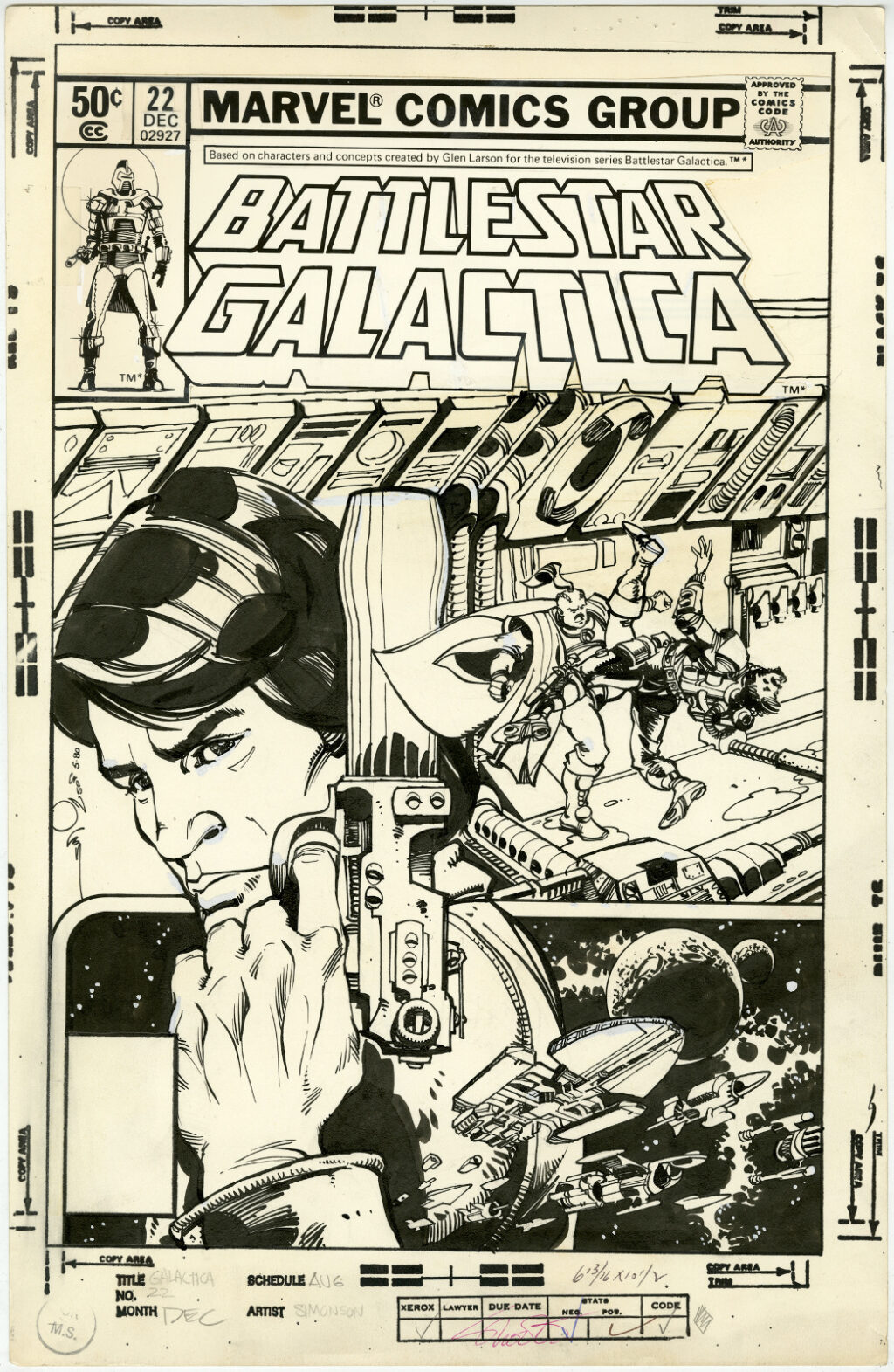 Walter Simonson’s Battlestar Galactica Art Edition cover prelim