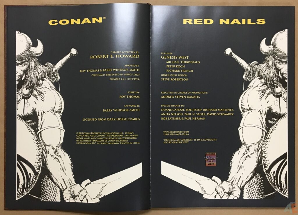 Conan: Red Nails Original Art Archives Volume 1