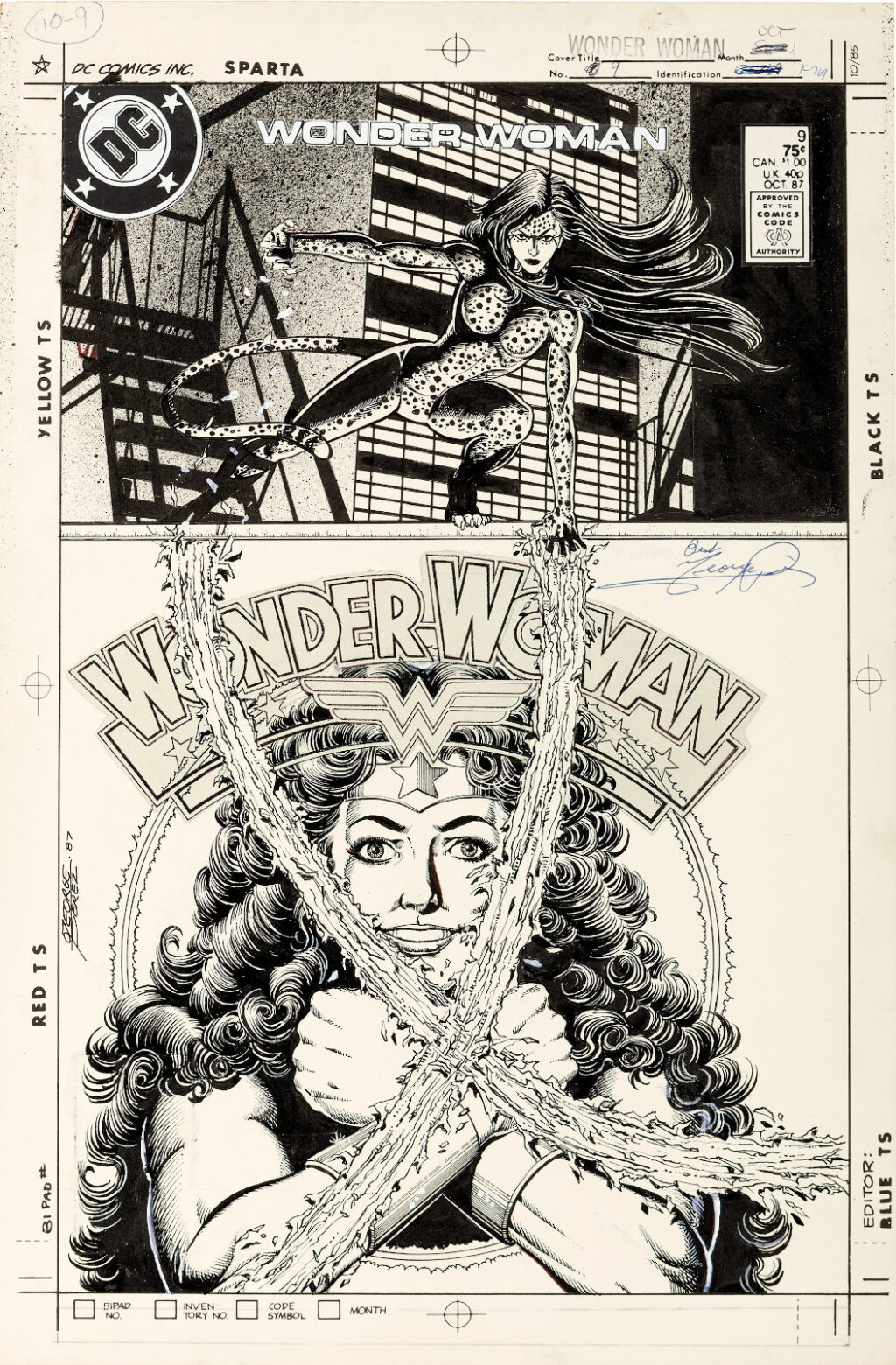 Wonder Woman issue 9 cover by George Perez