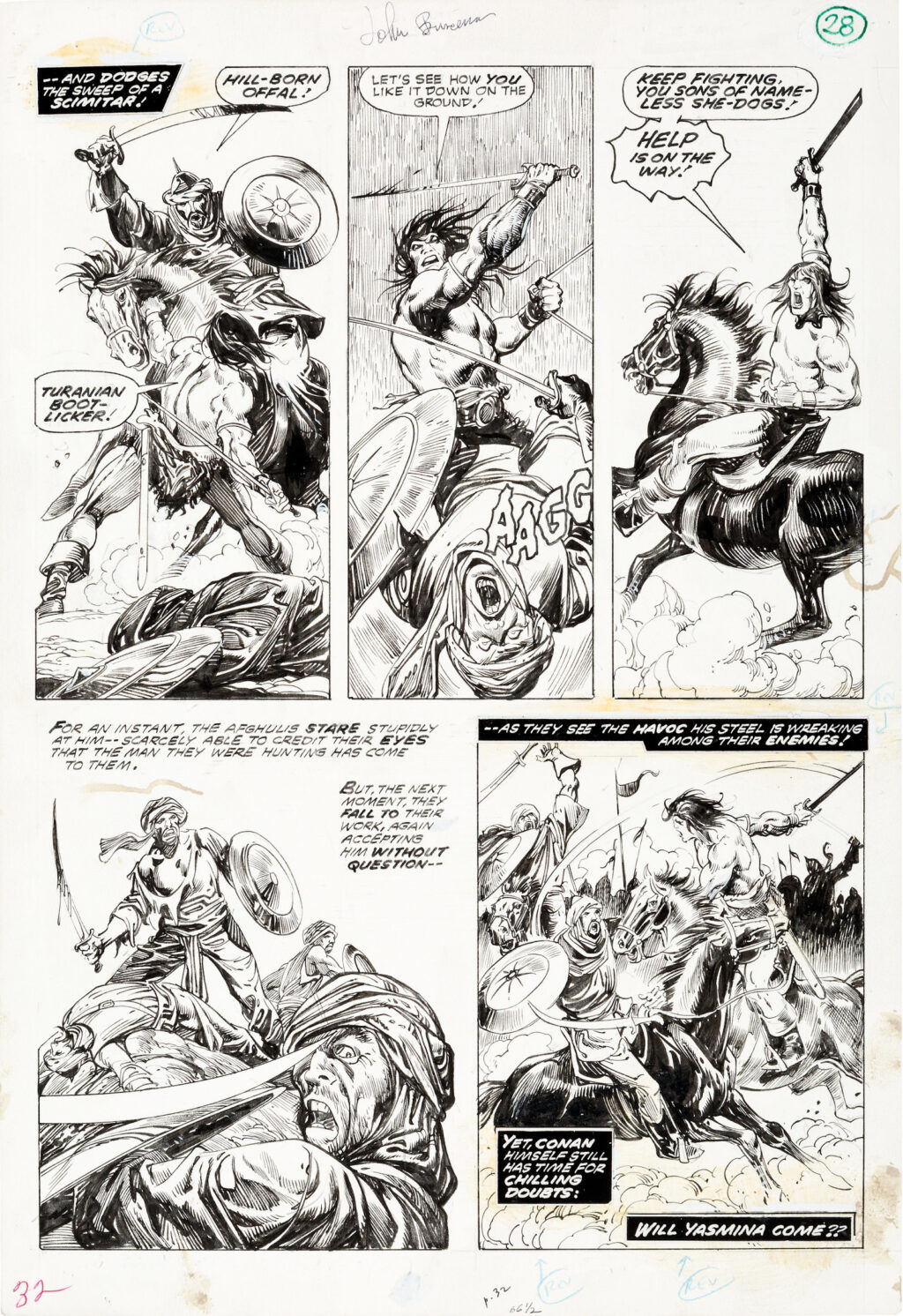 The Savage Sword of Conan issue 19 age 28 by John Buscema and Alfredo Alcala