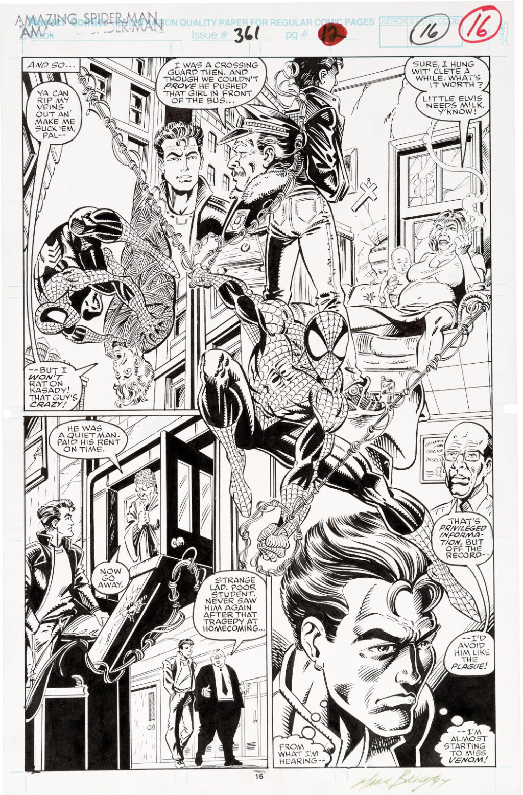 Amazing Spider Man issue 361 page 12 by Mark Bagley and Randy Emberlin