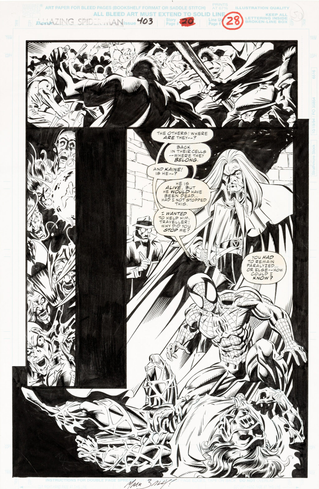 Amazing Spider Man issue 403 page 28 by Mark Bagley and Larry Mahlstedt