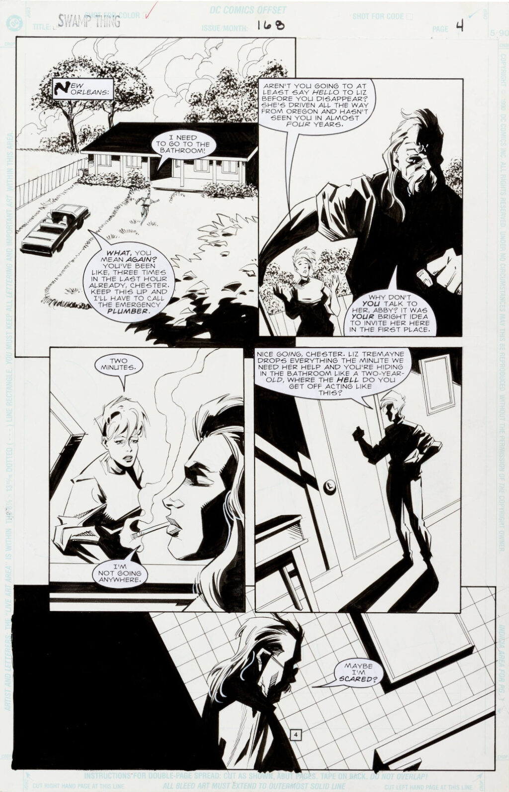 Swamp Thing issue 168 page 4 by Phil Hester and Kim DeMulder