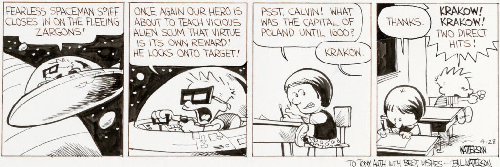 Bill Watterson Calvin and Hobbes Daily 4 28 86