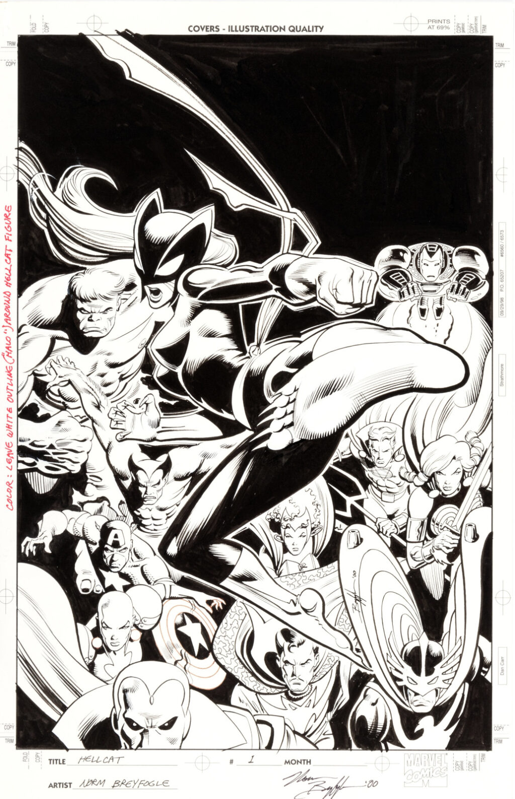 Hellcat issue 1 cover by Norm Breyfogle