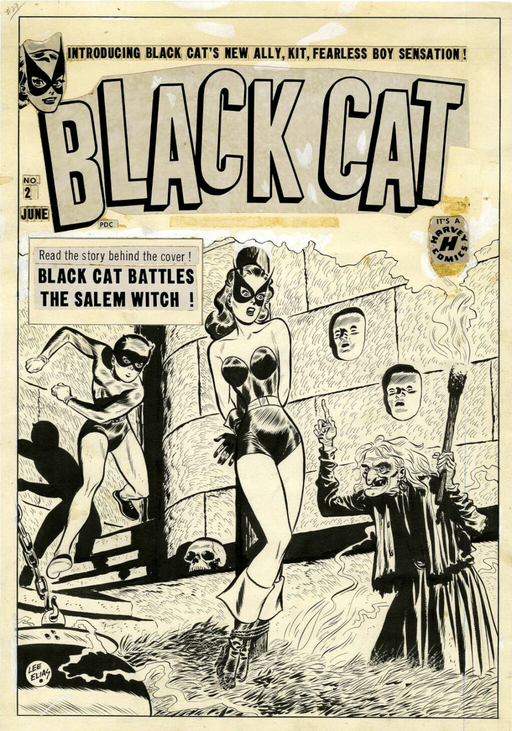 Black Cat Mystery Comics issue 29 cover by Lee Elias
