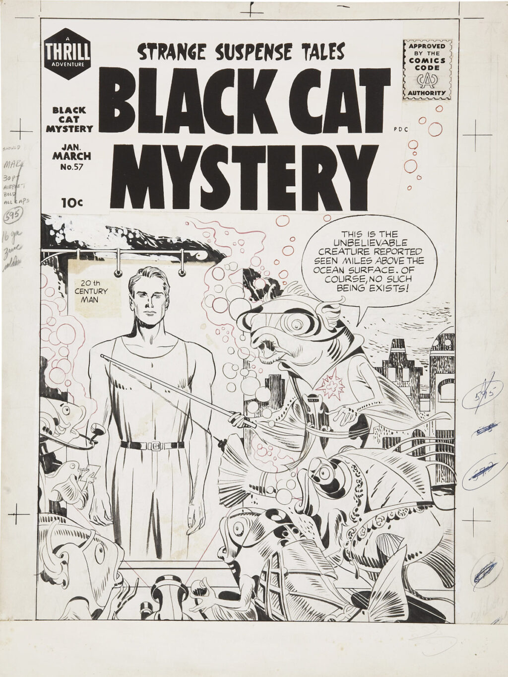 Black Cat Mystery Comics issue 57 cover by Jack Kirby