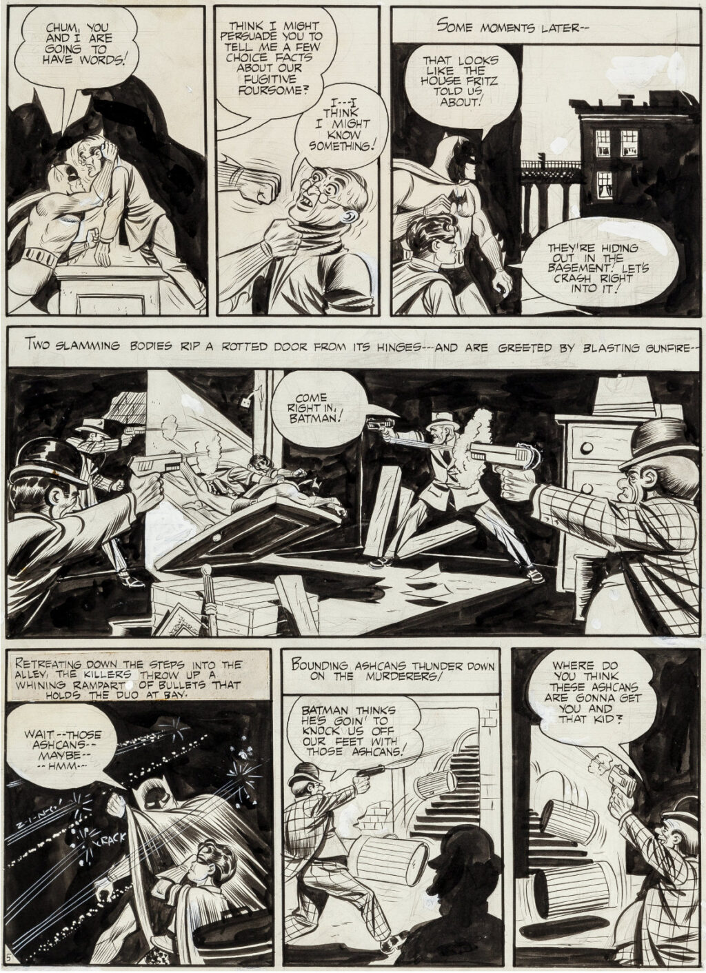 Batman issue 9 page 5 by Jerry Robinson and George Roussos