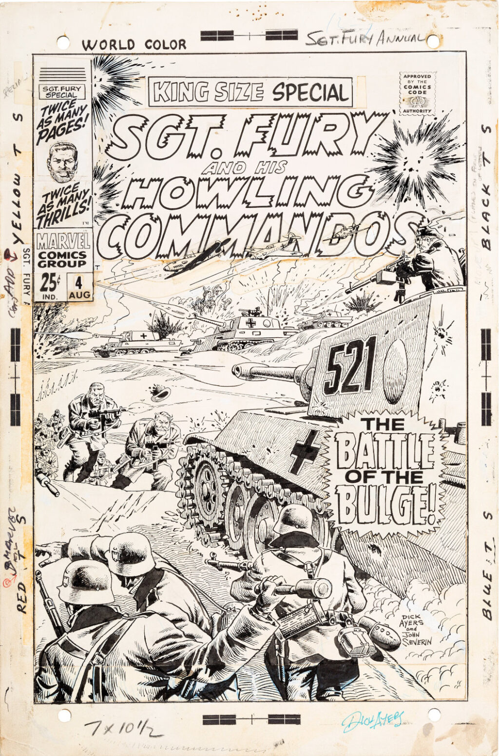 Sgt. Fury and His Howling Commandos King Size Special 4 cover by Dick Ayers and John Severin