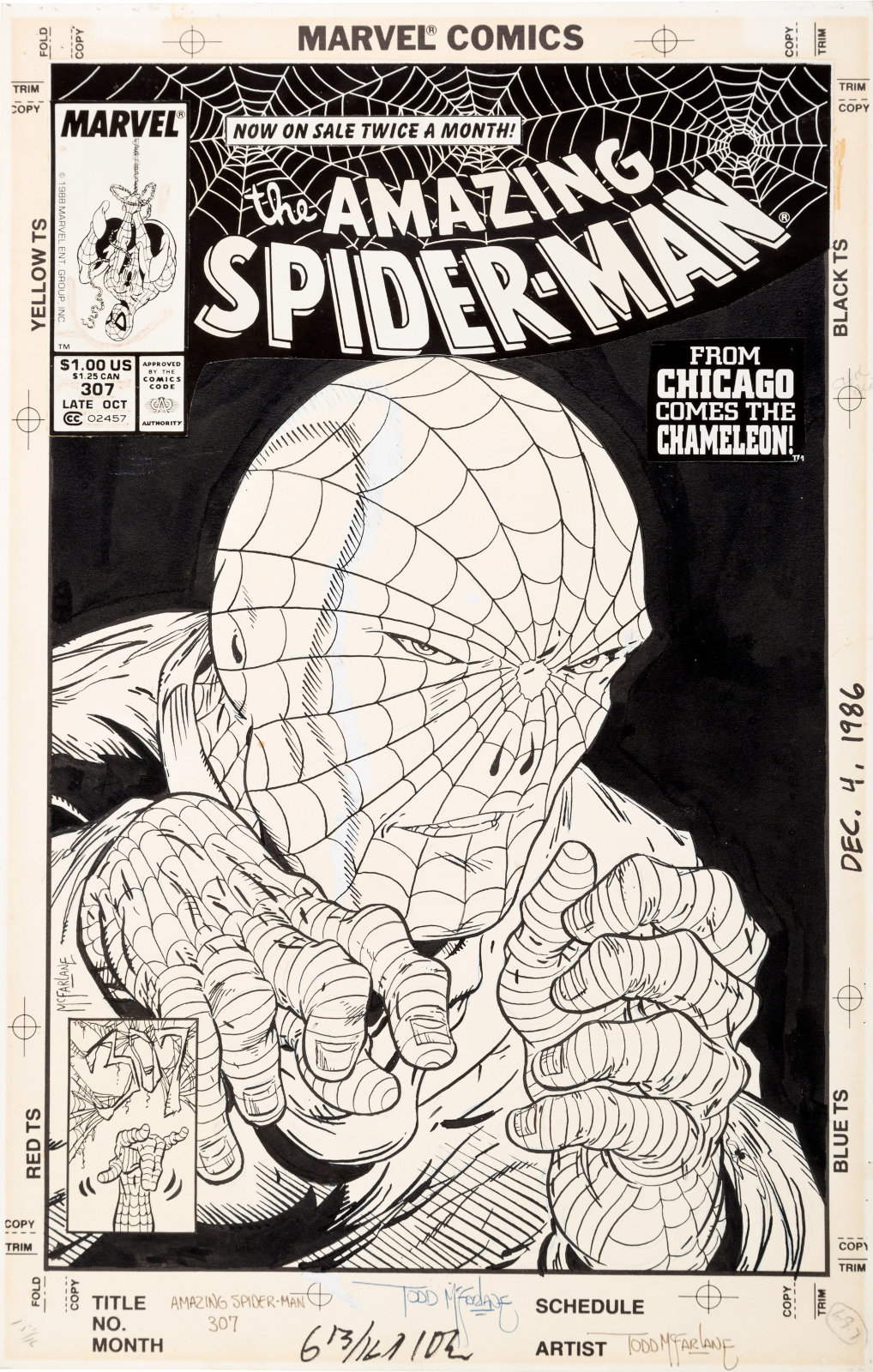 Amazing Spider Man issue 307 cover by Todd McFarlane