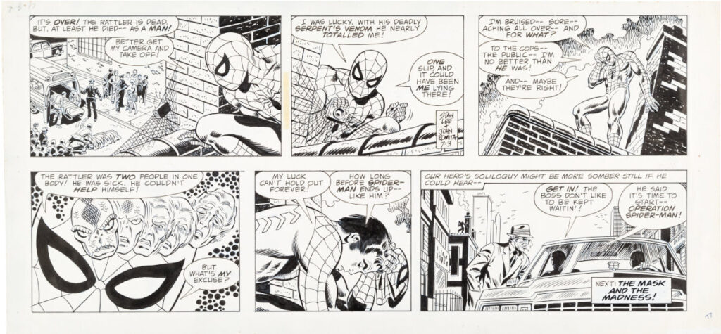 Amazing Spider Man Sunday 7 3 77 by John Romita
