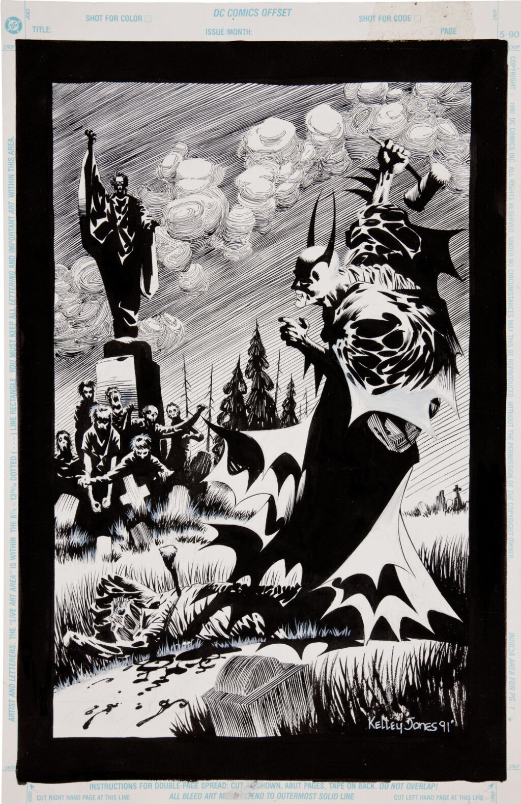 Batman Dracula Red Rain Promotional Illustration by Kelley Jones