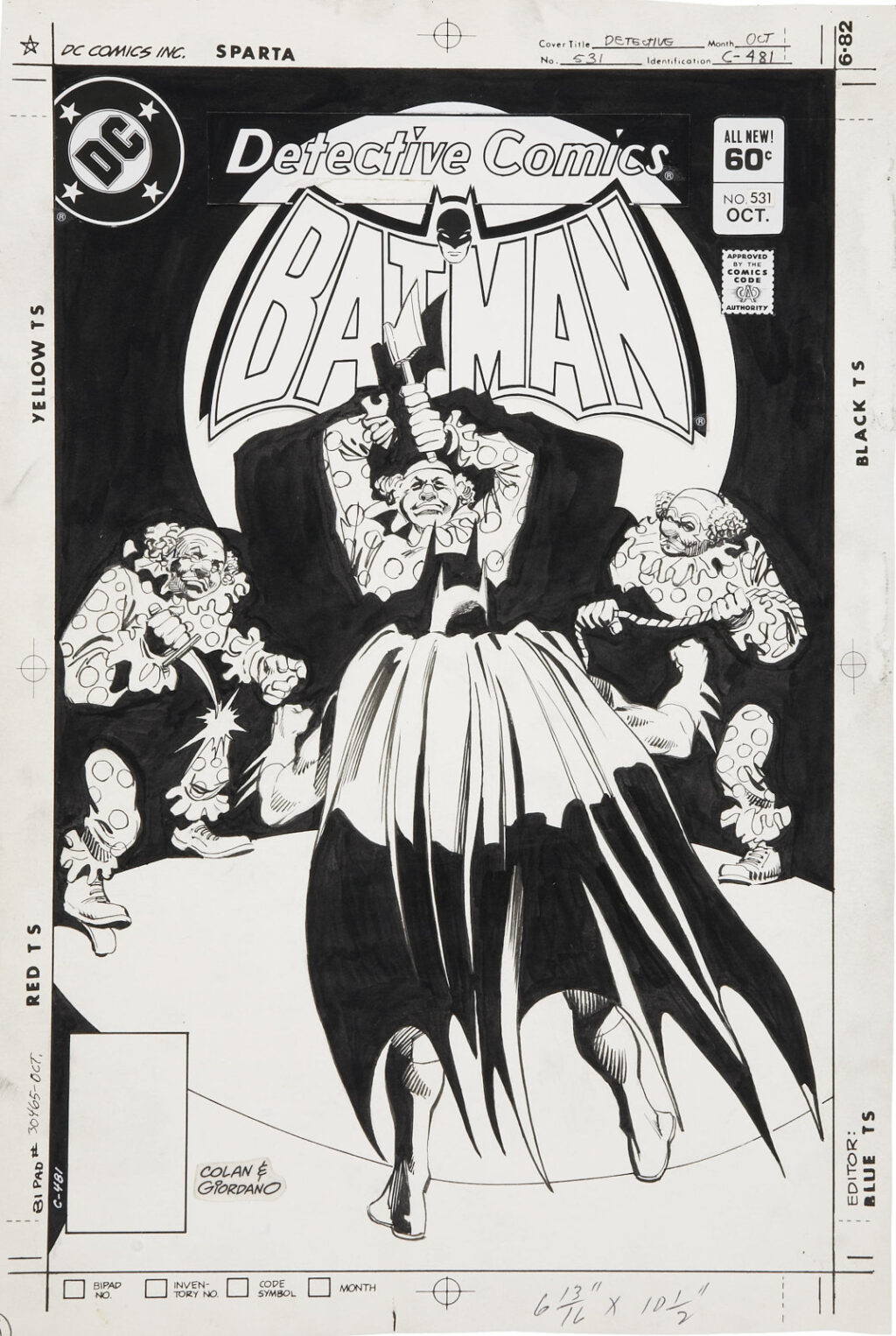 Detective Comics issue 531 cover by Gene Colan and Dick Giordano