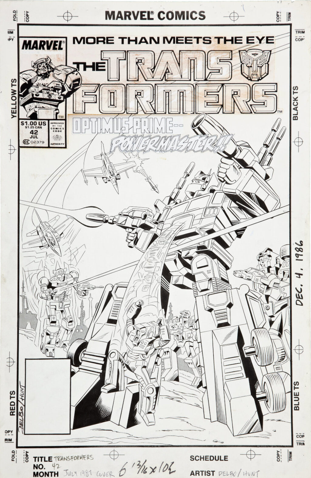 Transformers issue 42 cover by Jose Delbo and Dave Hunt