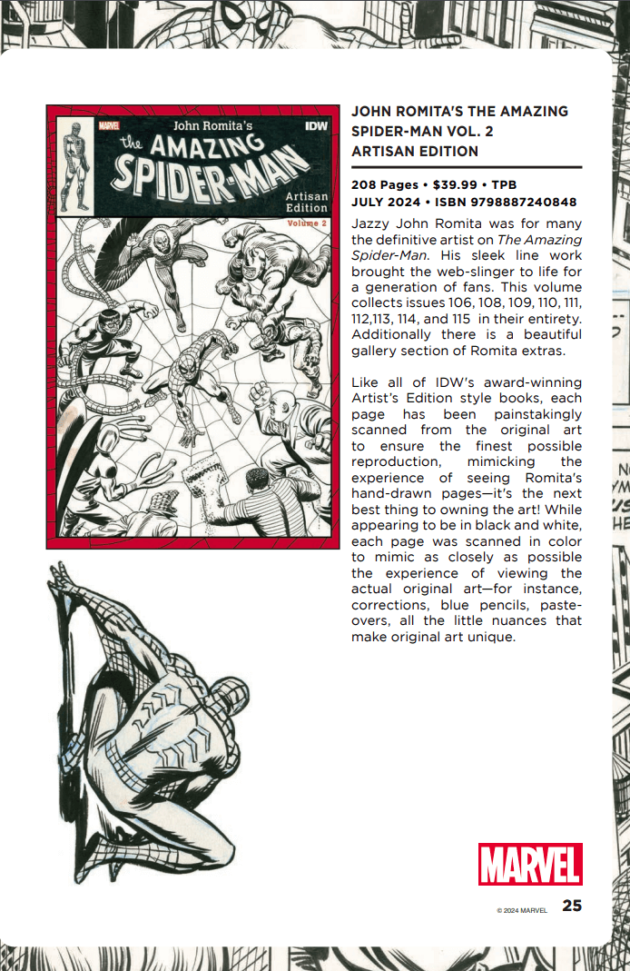 John Romita's The Amazing Spider Man Vol 2 Artisan Edition catalogue