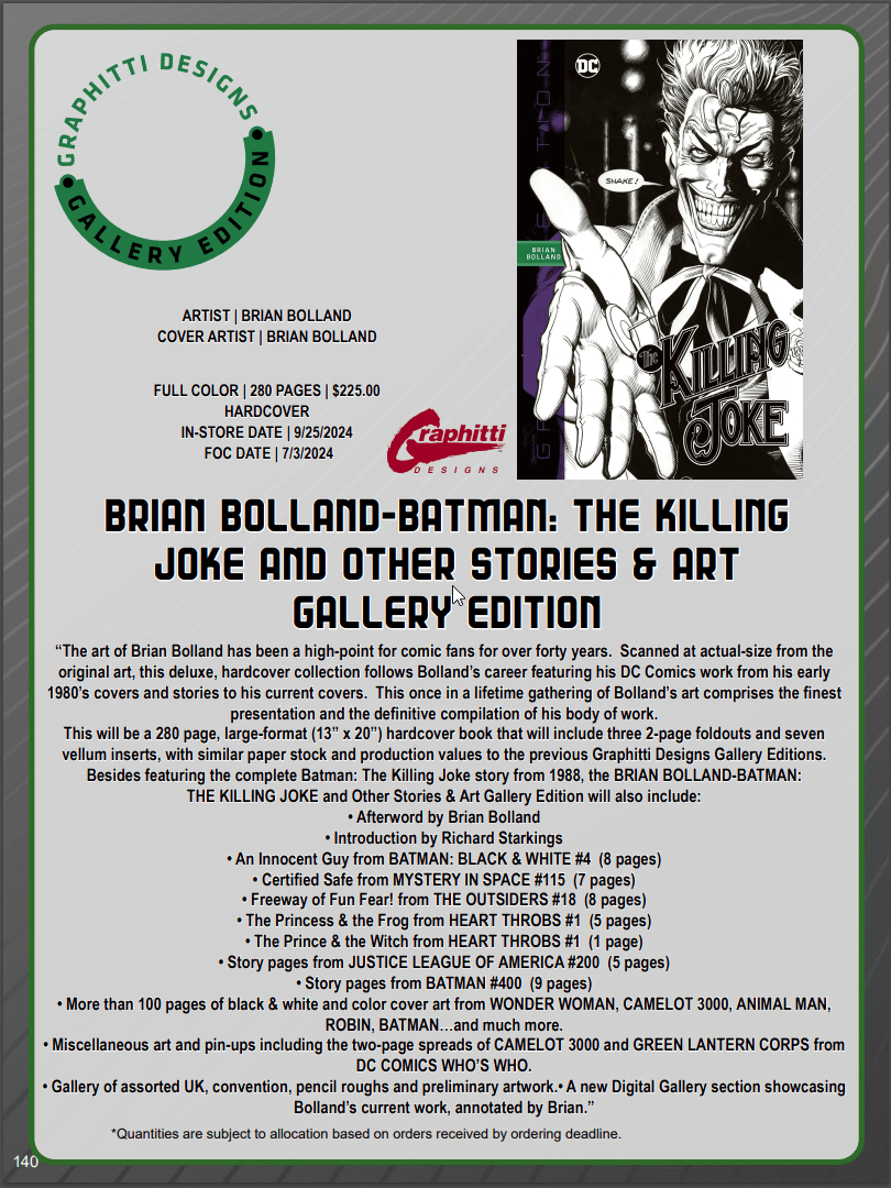 Brian Bolland Batman The Killing Joke Gallery Edition Lunar